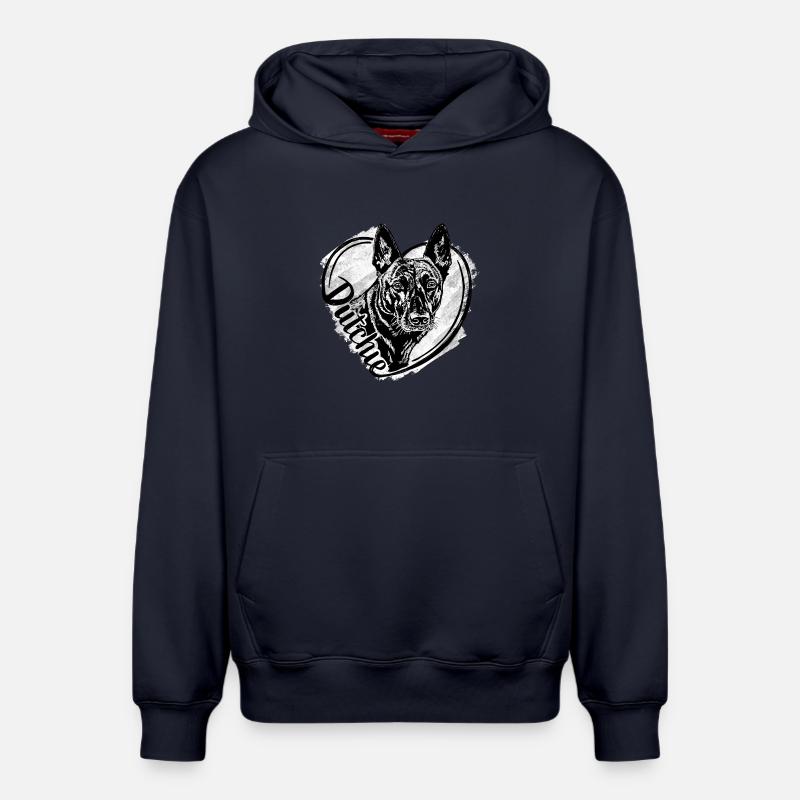 Dutch Shepherd – Dutchie - Relaxed Unisex Organic Hoodie – von SPREAD - Navy