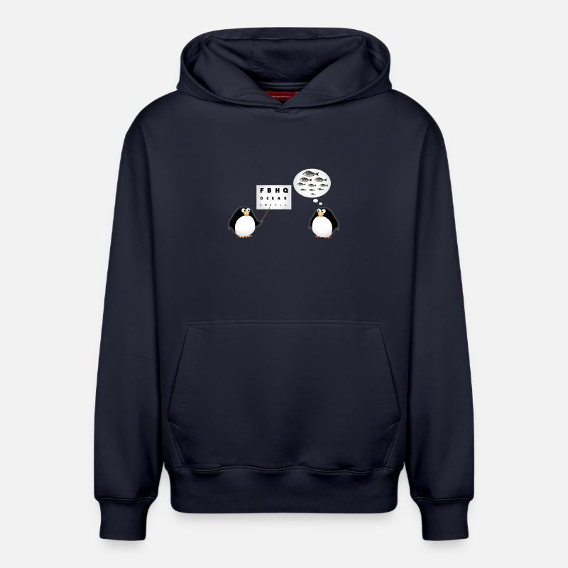 Test Penguin Seh - Ophtalmologiste - Sweat à capuche unisexe décontracté en coton biologique – de SPREAD - bleu marine
