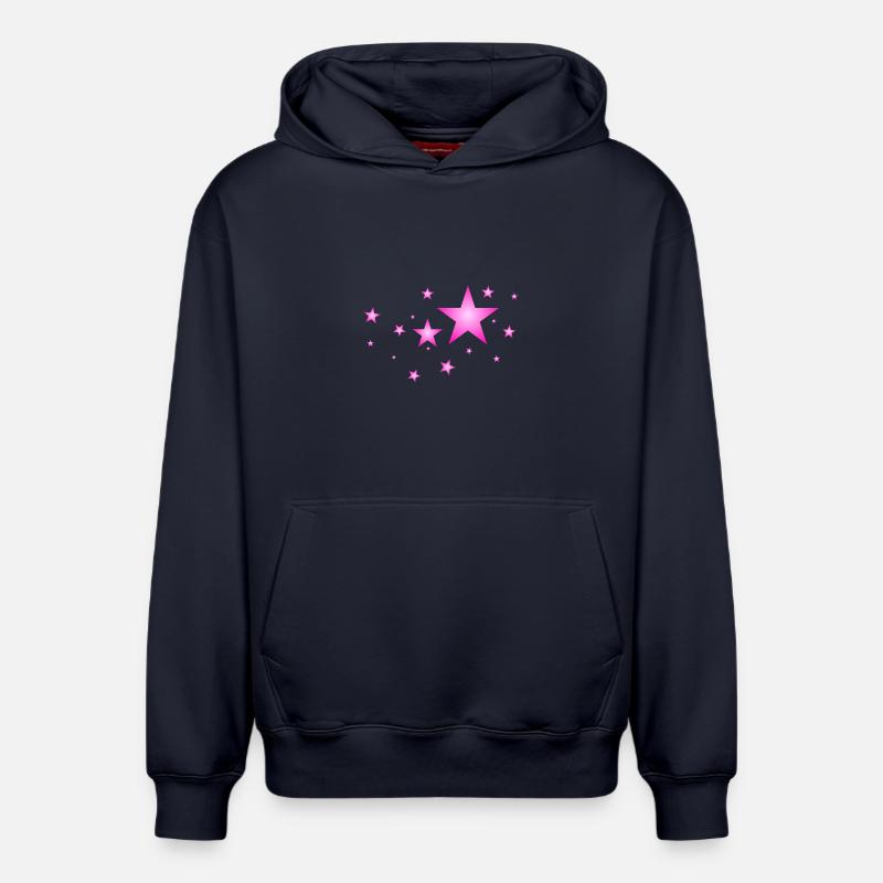Étoiles en rose - Sweat à capuche unisexe décontracté en coton biologique – de SPREAD - bleu marine