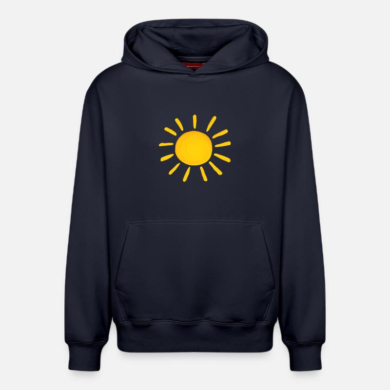 Soleil - Sweat à capuche unisexe décontracté en coton biologique – de SPREAD - bleu marine