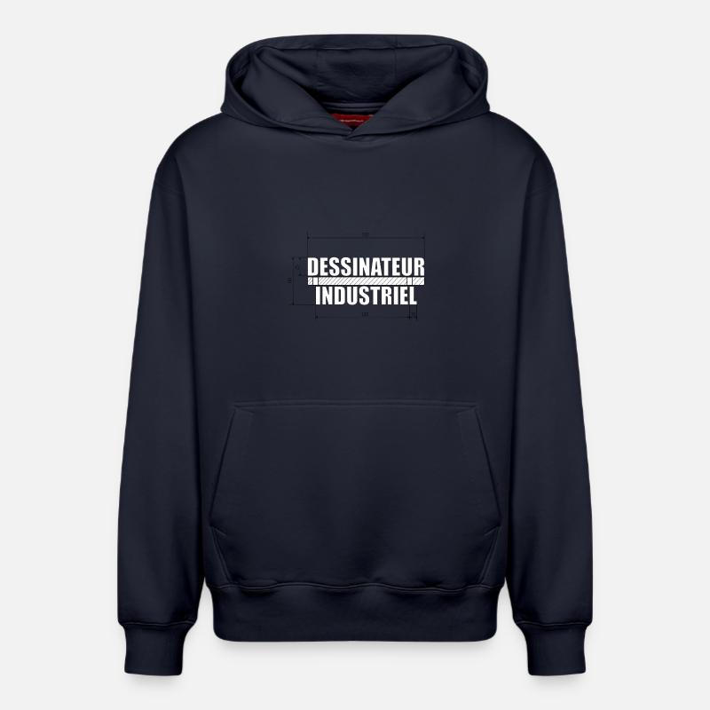 dessinateur industriel - Sweat à capuche unisexe décontracté en coton biologique – de SPREAD - bleu marine