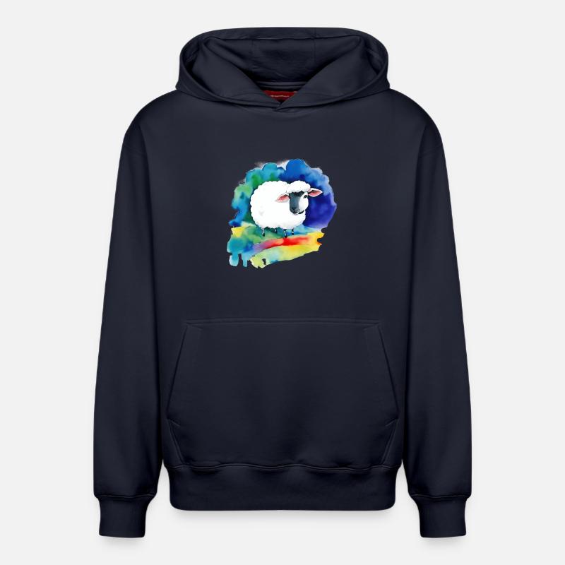 Mouton - Sweat à capuche unisexe décontracté en coton biologique – de SPREAD - bleu marine