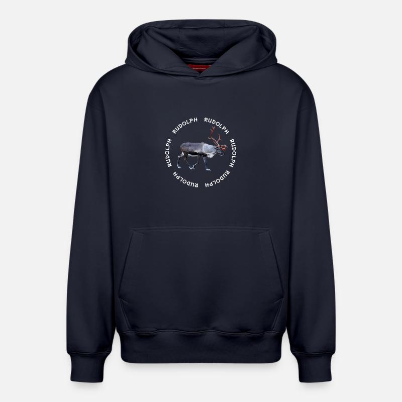 Rudolph - Sweat à capuche unisexe décontracté en coton biologique – de SPREAD - bleu marine