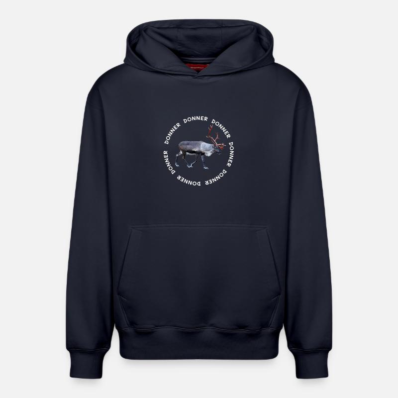 DONNER - Sweat à capuche unisexe décontracté en coton biologique – de SPREAD - bleu marine