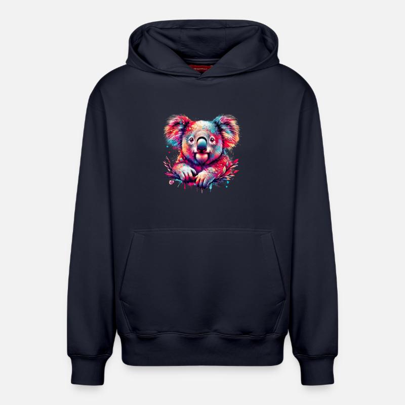 Koala - Sweat à capuche unisexe décontracté en coton biologique – de SPREAD - bleu marine
