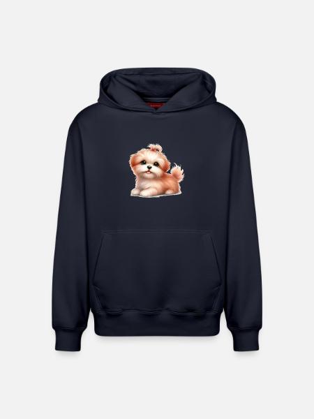 Cute dog - Relaxed Unisex Organic Hoodie – by SPREAD - navy