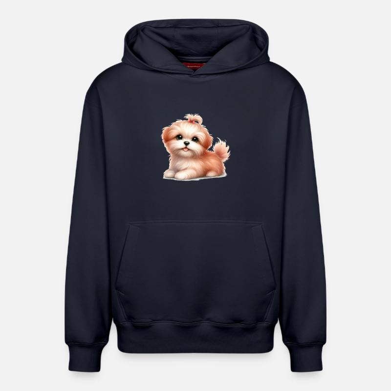 Cute dog - Relaxed Unisex Organic Hoodie – by SPREAD - navy