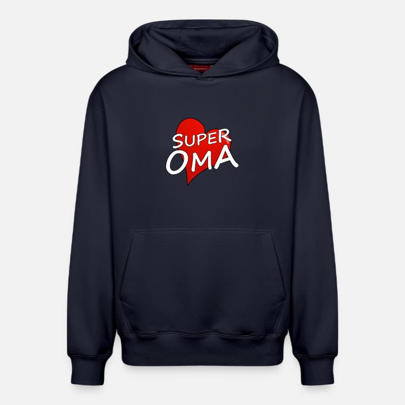 Super mamie - Sweat à capuche unisexe décontracté en coton biologique – de SPREAD - bleu marine