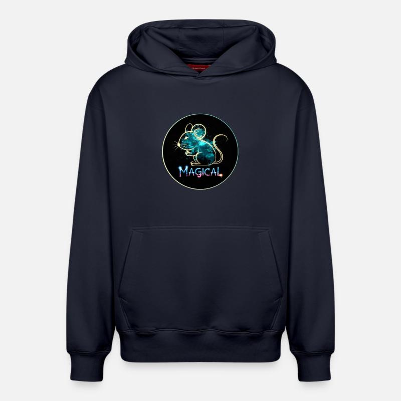 Rat magique - Sweat à capuche unisexe décontracté en coton biologique – de SPREAD - bleu marine