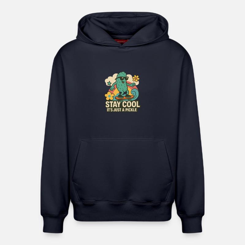 Stay Cool – Le concombre frais - Sweat à capuche unisexe décontracté en coton biologique – de SPREAD - bleu marine