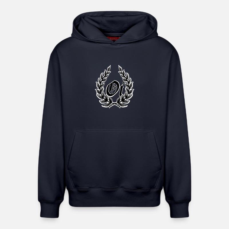 Oi Skinhead - Sweat à capuche unisexe décontracté en coton biologique – de SPREAD - bleu marine