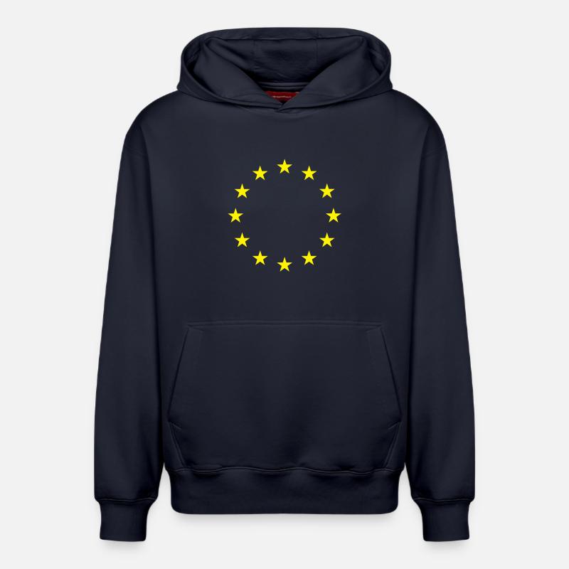 Drapeau de l'UE - Sweat à capuche unisexe décontracté en coton biologique – de SPREAD - bleu marine