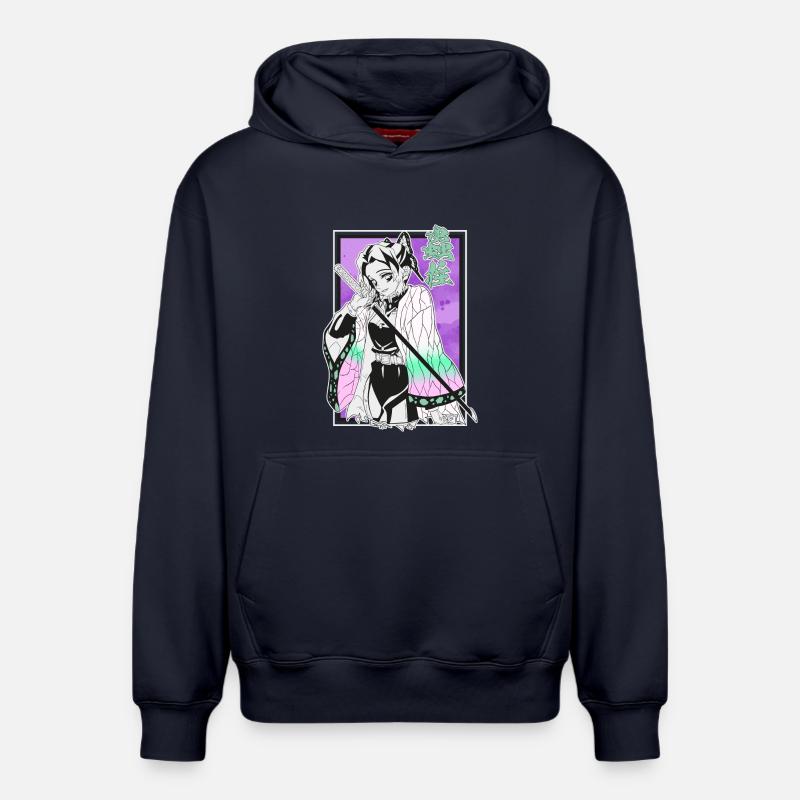 kimetsu shinobu - Sweat à capuche unisexe décontracté en coton biologique – de SPREAD - bleu marine