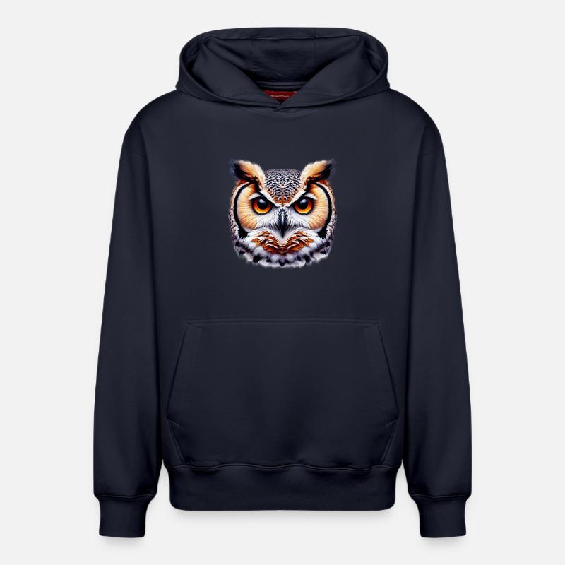 Eule - Relaxed Unisex Organic Hoodie – von SPREAD - Navy