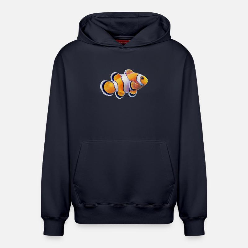 Poisson-clown - Sweat à capuche unisexe décontracté en coton biologique – de SPREAD - bleu marine