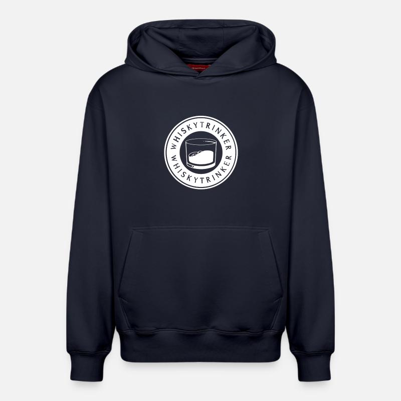 Buveur de whisky - blanc - Sweat à capuche unisexe décontracté en coton biologique – de SPREAD - bleu marine