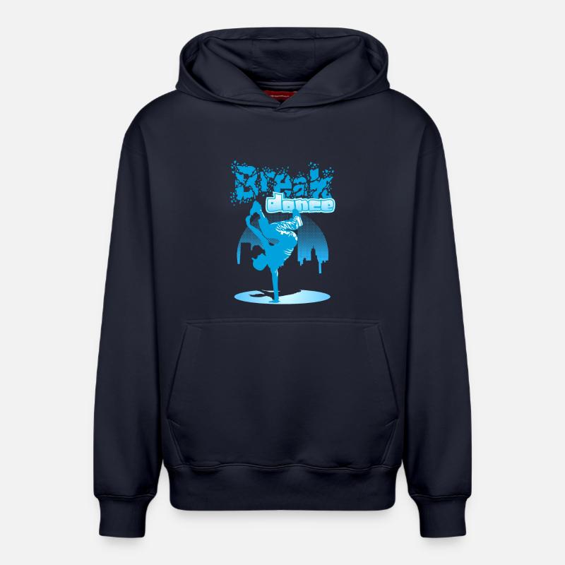 Ville breakdance - Sweat à capuche unisexe décontracté en coton biologique – de SPREAD - bleu marine