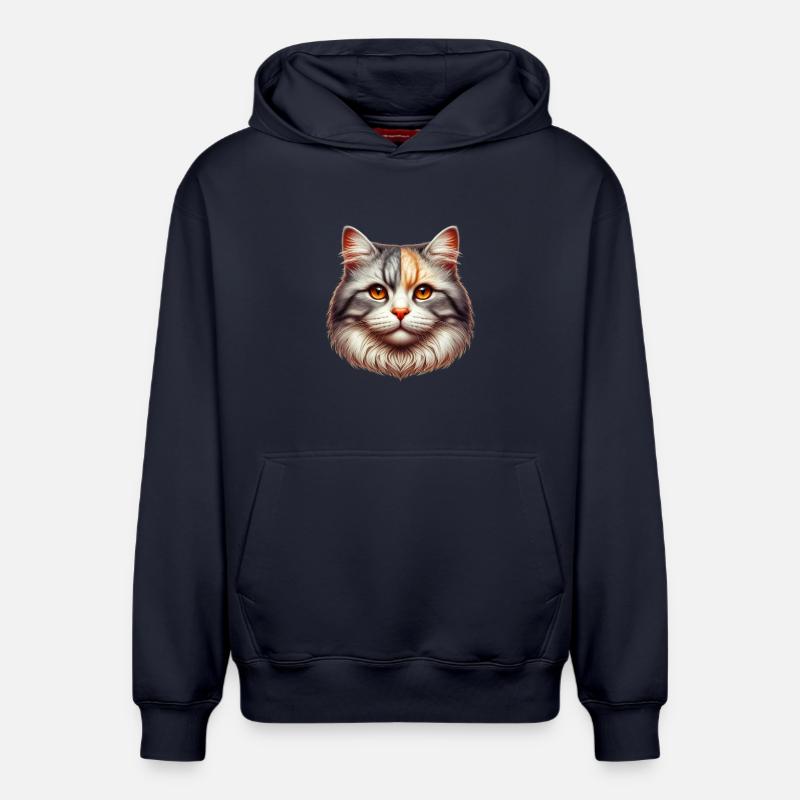 Chat - Sweat à capuche unisexe décontracté en coton biologique – de SPREAD - bleu marine