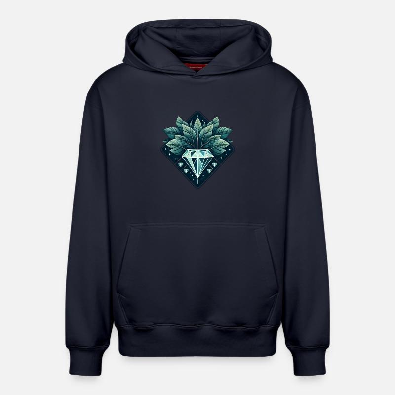 Diamant en fleurs - Sweat à capuche unisexe décontracté en coton biologique – de SPREAD - bleu marine