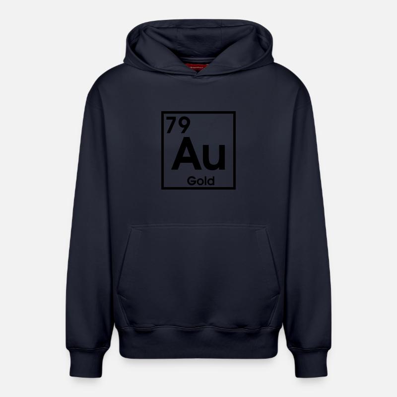 AU Gold – Conception d’éléments d’ombre - Sweat à capuche unisexe décontracté en coton biologique – de SPREAD - bleu marine