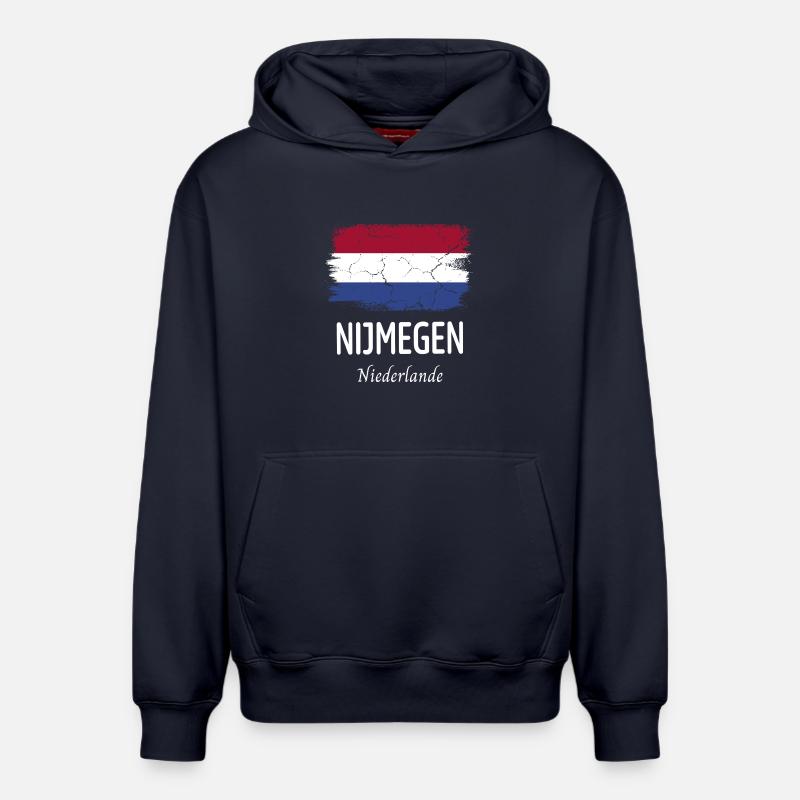 Nijmegen - Sweat à capuche unisexe décontracté en coton biologique – de SPREAD - bleu marine