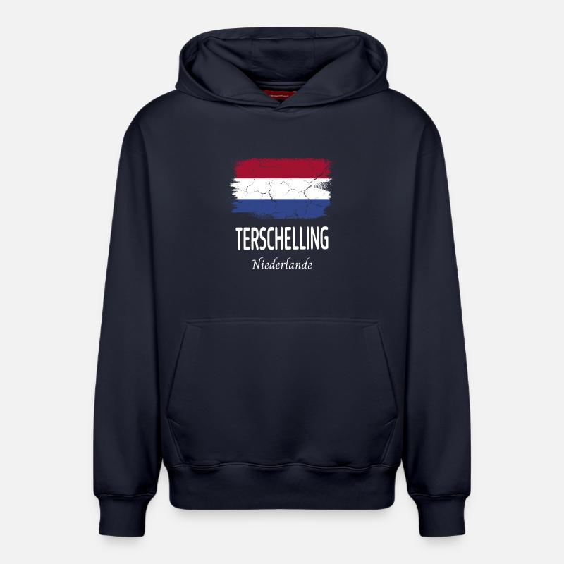Terschelling - Sweat à capuche unisexe décontracté en coton biologique – de SPREAD - bleu marine