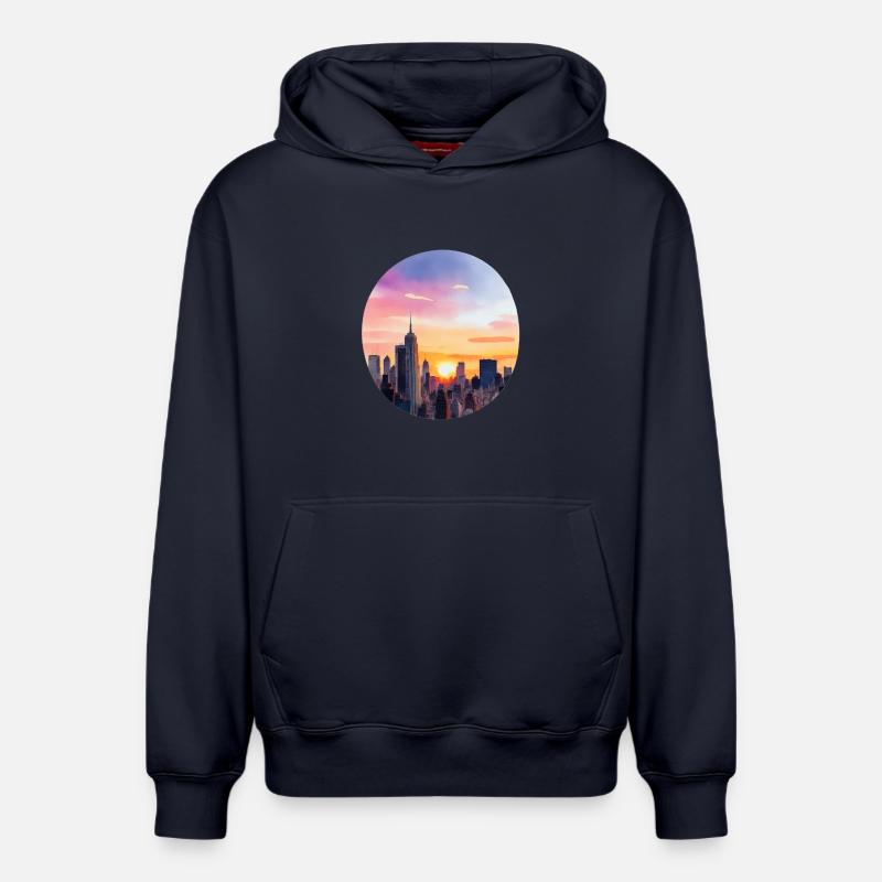 Horizon - Sweat à capuche unisexe décontracté en coton biologique – de SPREAD - bleu marine