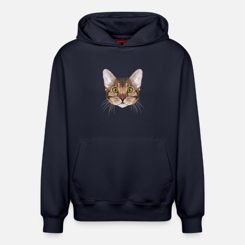 Chat du Bengale - Sweat à capuche unisexe décontracté en coton biologique – de SPREAD - bleu marine