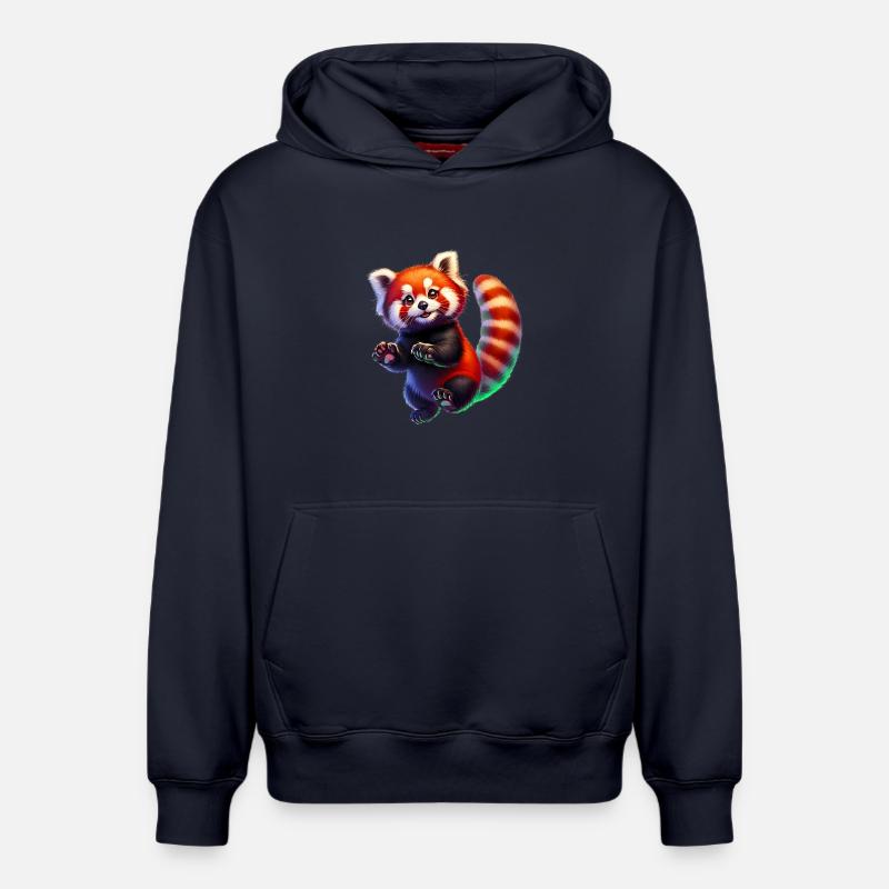Petit panda - Sweat à capuche unisexe décontracté en coton biologique – de SPREAD - bleu marine