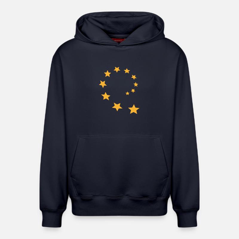 Cercle d’étoiles déformé 2 - Sweat à capuche unisexe décontracté en coton biologique – de SPREAD - bleu marine