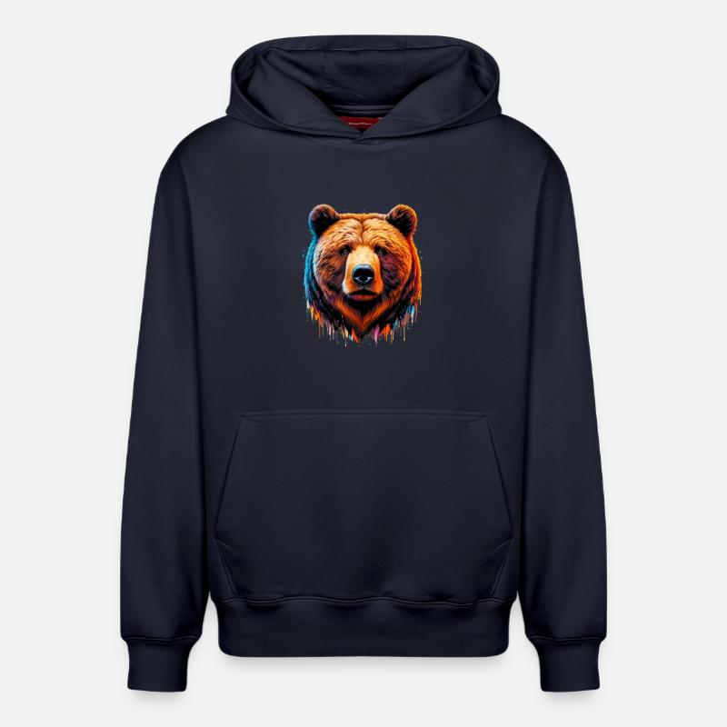 Ours - Sweat à capuche unisexe décontracté en coton biologique – de SPREAD - bleu marine