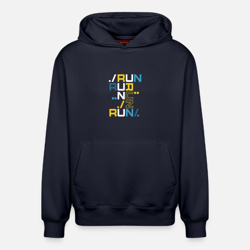 Chemise Run Run Run - Sweat à capuche unisexe décontracté en coton biologique – de SPREAD - bleu marine