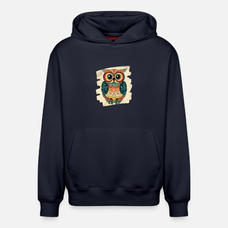 Eule - Relaxed Unisex Organic Hoodie – von SPREAD - Navy