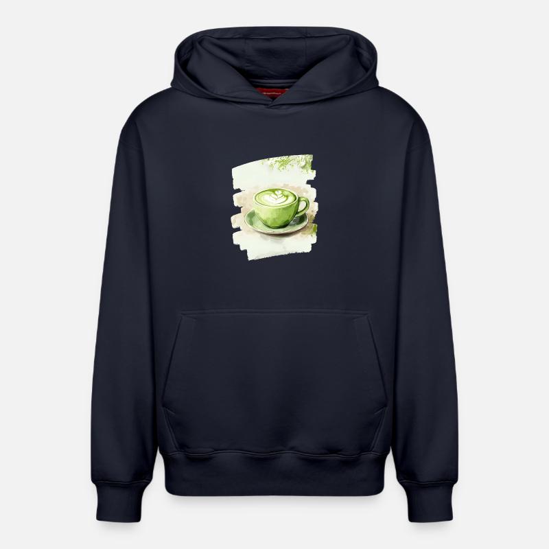 Matcha 12 - Sweat à capuche unisexe décontracté en coton biologique – de SPREAD - bleu marine