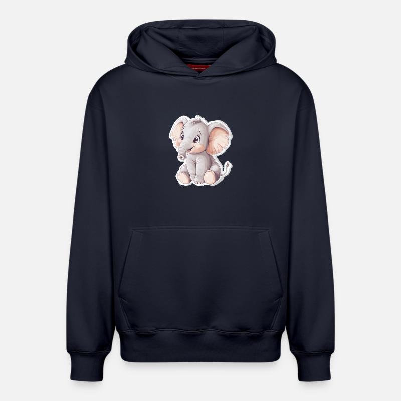 Éléphant - Sweat à capuche unisexe décontracté en coton biologique – de SPREAD - bleu marine