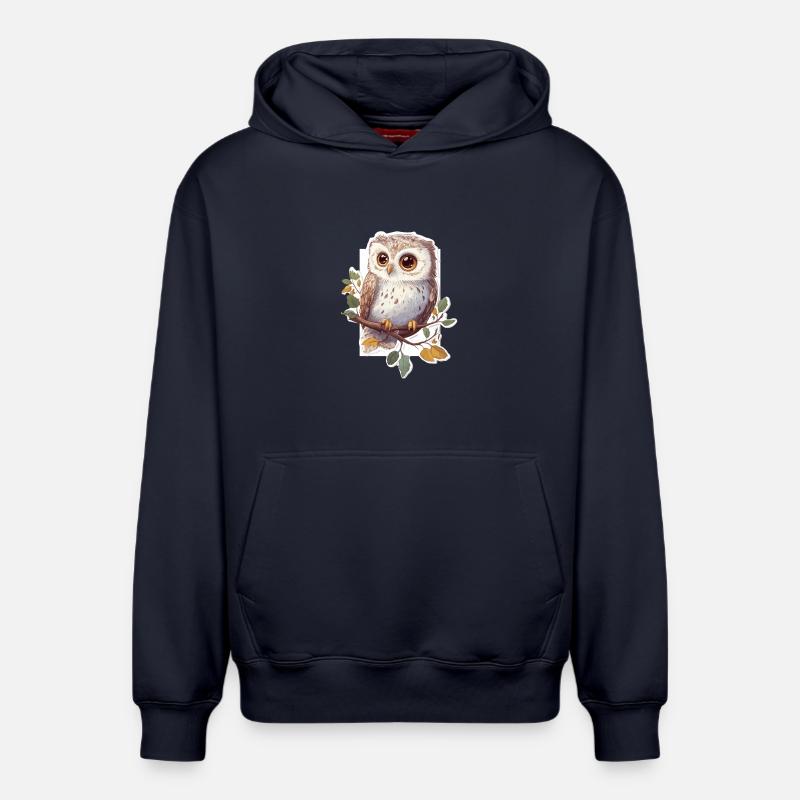 Eule - Relaxed Unisex Organic Hoodie – von SPREAD - Navy