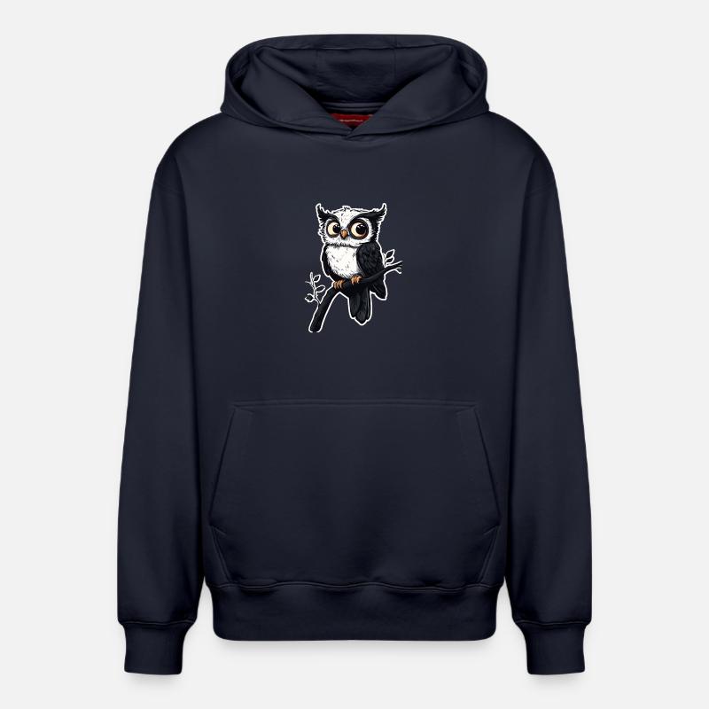 Hibou - Sweat à capuche unisexe décontracté en coton biologique – de SPREAD - bleu marine