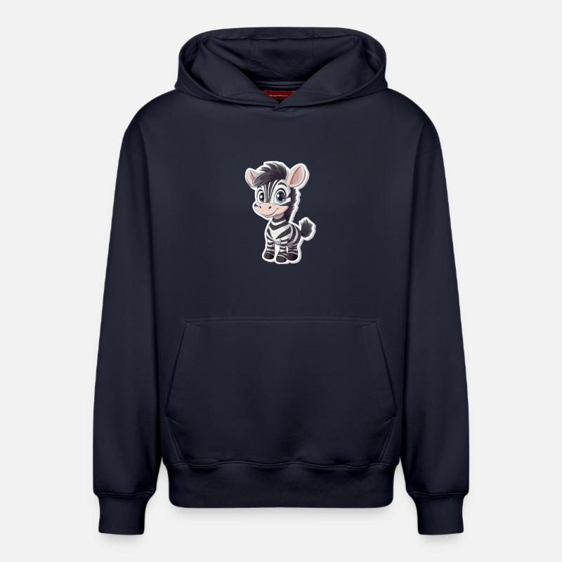 Zèbre - Sweat à capuche unisexe décontracté en coton biologique – de SPREAD - bleu marine