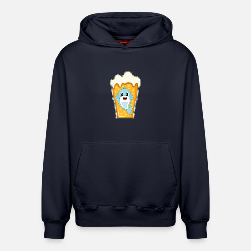 Bière Delfin - Sweat à capuche unisexe décontracté en coton biologique – de SPREAD - bleu marine