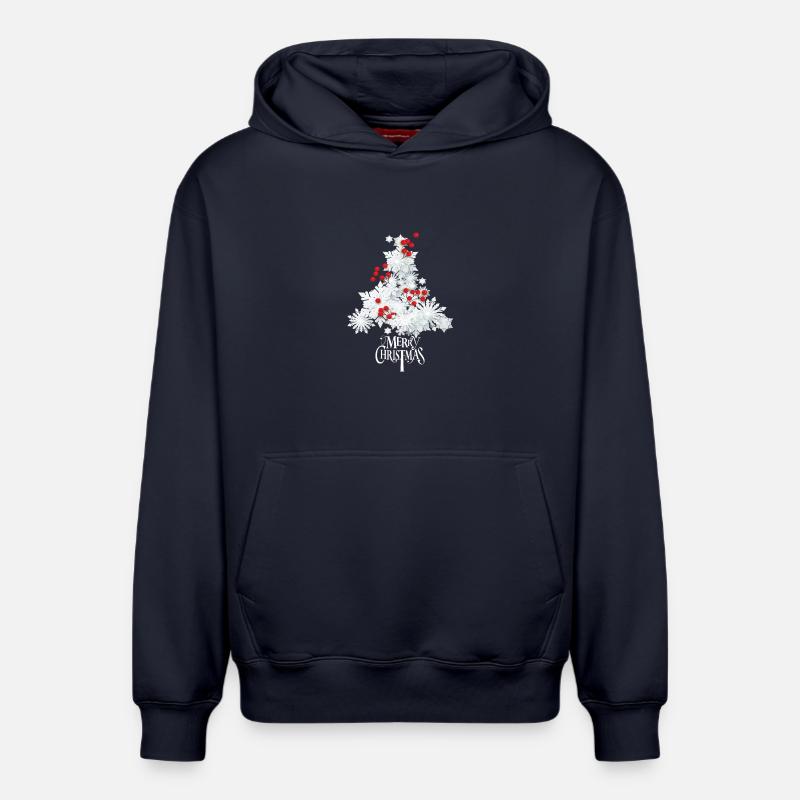 Noël blanc - Sweat à capuche unisexe décontracté en coton biologique – de SPREAD - bleu marine