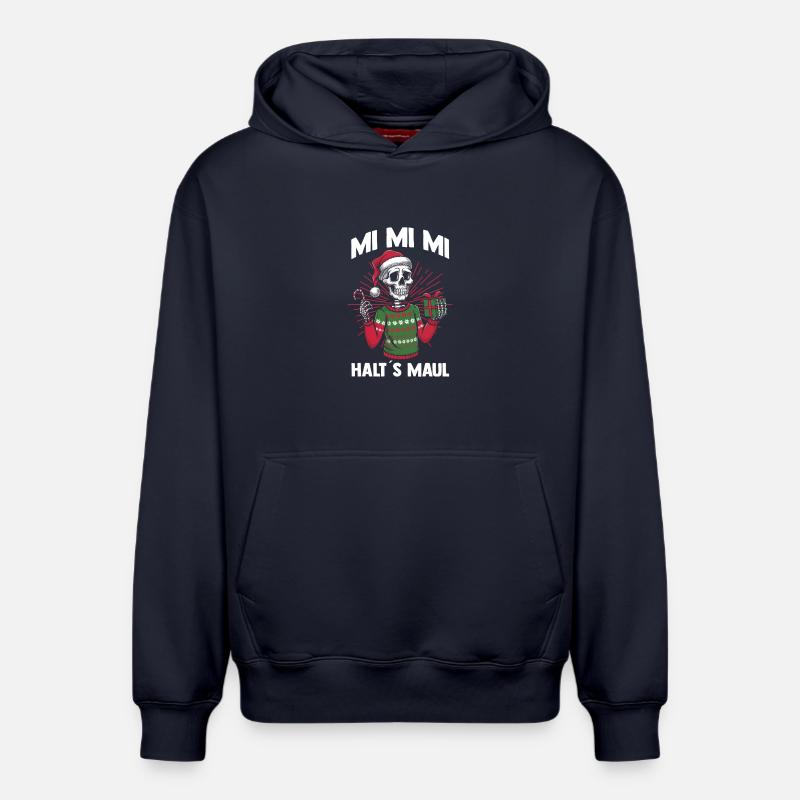 Noël Noël squelette de Noël - Sweat à capuche unisexe décontracté en coton biologique – de SPREAD - bleu marine