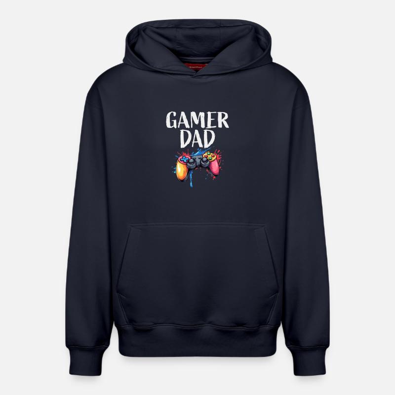Gamer Papa Controller Splash - Relaxed Unisex Organic Hoodie – von SPREAD - Navy