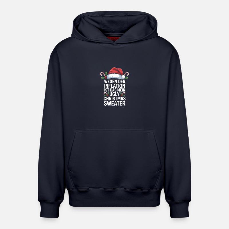 Expression de Noël sur l’inflation - Sweat à capuche unisexe décontracté en coton biologique – de SPREAD - bleu marine