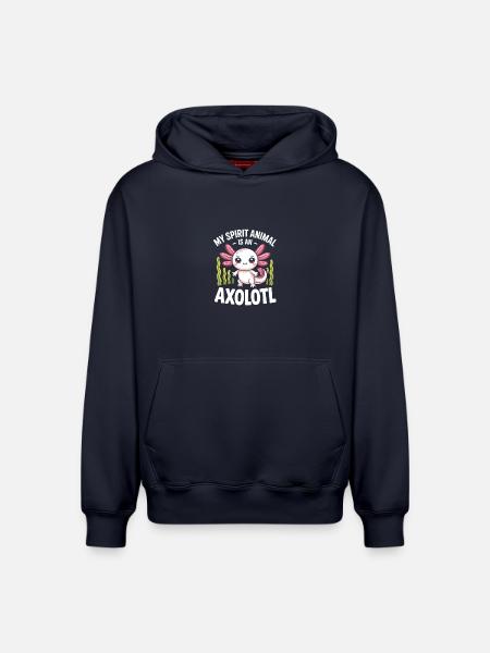 Axolotl Geisttier-Tee - Relaxed Unisex Organic Hoodie – von SPREAD - Navy