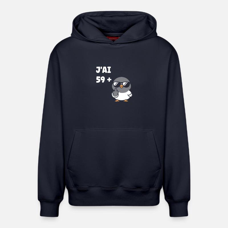 60 ans - Sweat à capuche unisexe décontracté en coton biologique – de SPREAD - bleu marine