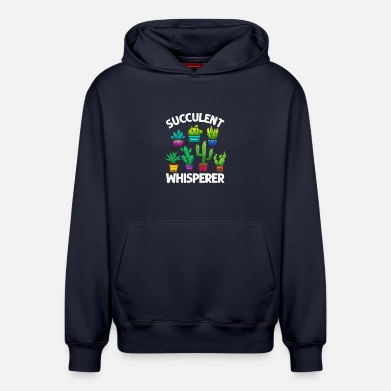 Chuchoteur de succulentes - Sweat à capuche unisexe décontracté en coton biologique – de SPREAD - bleu marine