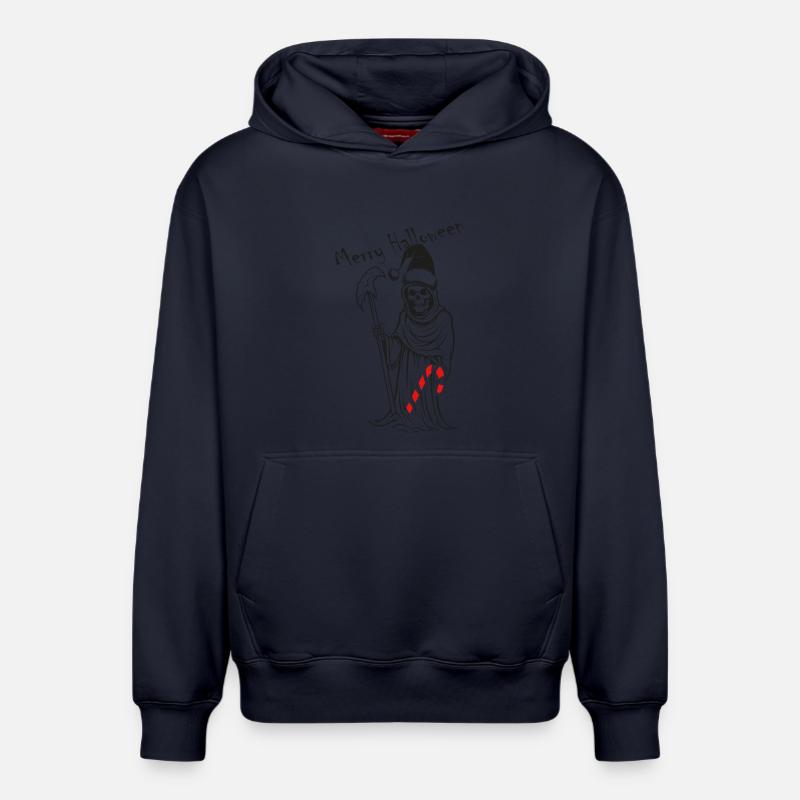 Faucheuse avec canne à sucre Halloween - Sweat à capuche unisexe décontracté en coton biologique – de SPREAD - bleu marine