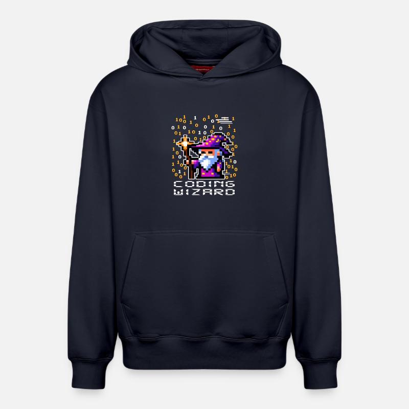 Zauberer-Pixel-Code - Relaxed Unisex Organic Hoodie – von SPREAD - Navy