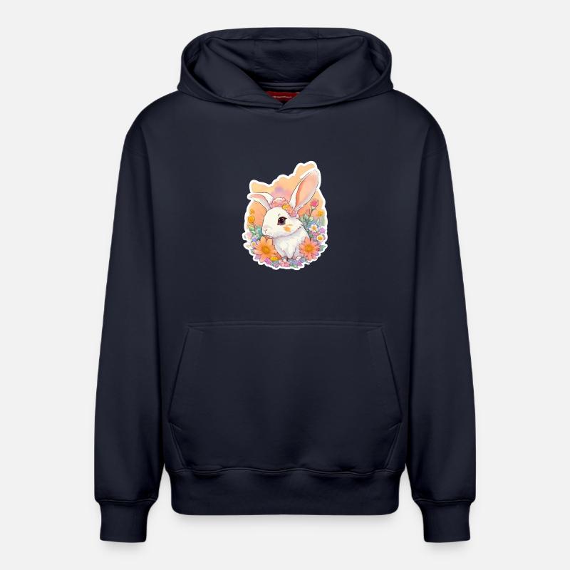 Petit lapin - Sweat à capuche unisexe décontracté en coton biologique – de SPREAD - bleu marine