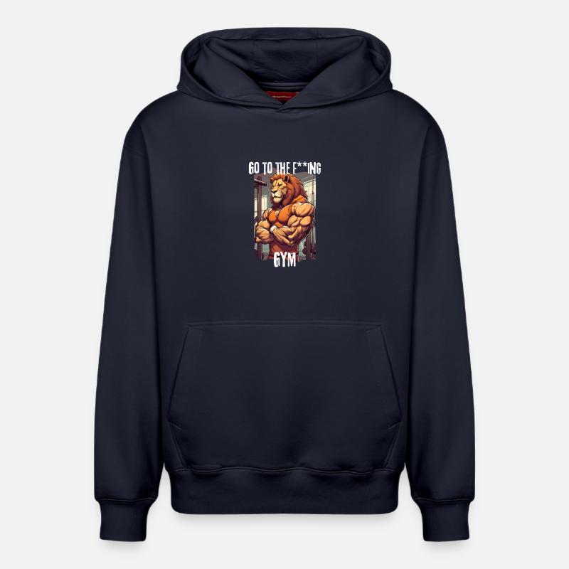Fort comme un lion - Sweat à capuche unisexe décontracté en coton biologique – de SPREAD - bleu marine
